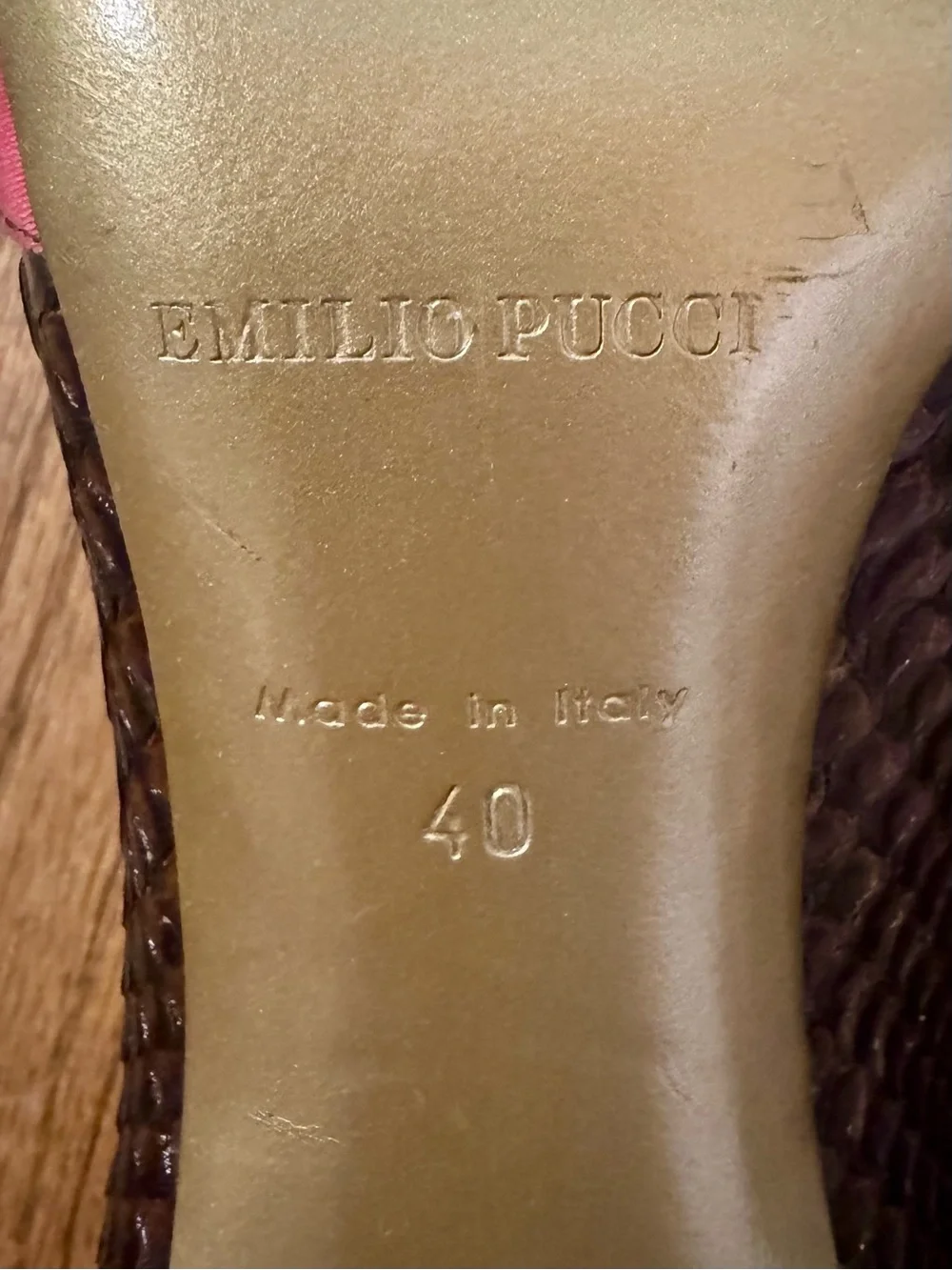 Emilio Pucci Pink and Brown Peep-Toe Heels - 40